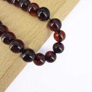 10 MM Küre Koyu Kahve Dizi Kehribar