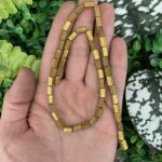 Çizgili Dikdörtgen Gold Hematit Taşı 4x8 MM