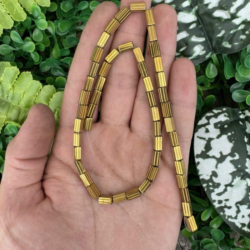 Çizgili Dikdörtgen Gold Hematit Taşı 4x8 MM Çizgili Dikdörtgen Gold Hematit Taşı 4x8 MM