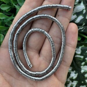 Dalgalı Disk Gümüş Hematit Taşı 4x1 MM