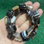 Dikdörtgen Kahve Akik Taşı 13 MM