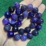 Faset Küre Mor  Akik Taşı 14 MM