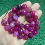 Faset Küre Pembe Akik Taşı 12 MM