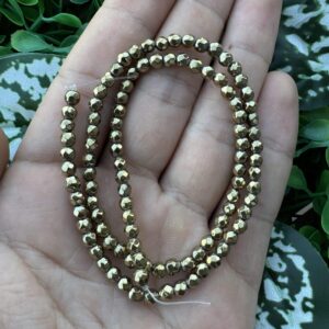 Fasetli Küre Gold Hematit Taşı 4 MM