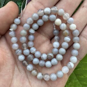 Fasetli Küre Gri Akik Taşı 6MM