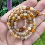 Fasetli Küre Sarı-Şeffaf Akik Taşı 6MM