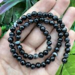 Fasetli Küre Siyah Akik Taşı 6MM