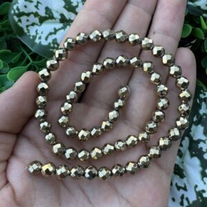 Fasetli Küre Soft Gold Hematit Taşı 6 MM