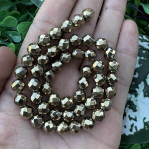 Fasetli Küre Soft Gold Hematit Taşı 8 MM