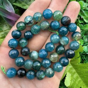 Fasetli Küre Turkuaz Akik Taşı 10 MM