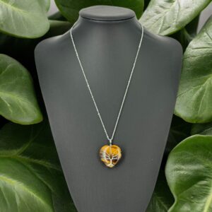 Kalp Ağacı Kaplan Gözü Taşı Kolye