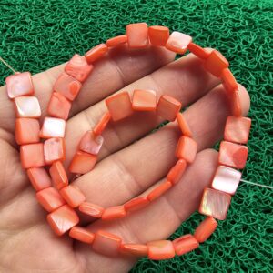 Kare Kırımızı Sedef Taşı 8 MM