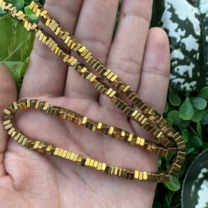 Kare Parlak Gold Hematit Taşı 4x2 MM