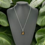 Küçük Silindir Kaplan Gözü Taşı Kolye