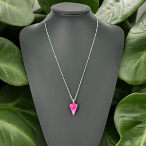 Küçük Sivri Pembe Pandül Akik Taşı Kolye