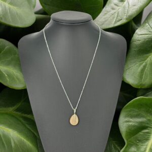 Küçük Yayvan Damla Açık Kahverengi Akik Taşı Kolye