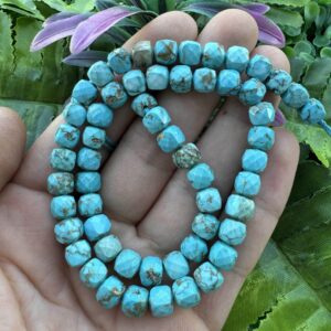 Küp Fasetli Koyu Afrika Turkuaz Taşı 7MM