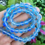 Küre Buzlu Mavi Termal Kuvars Taşı 8 MM