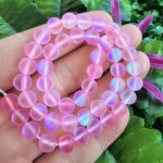 Küre Buzlu Pembe Termal Kuvars Taşı 8 MM