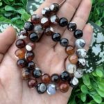 Küre Kızıl Kahve Mix Akik Taşı 10 MM