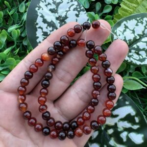 Küre Kızıl Kahve-Siyah Akik Taşı 6MM