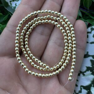 Küre Parlak Gold Hematit Taşı 3 MM