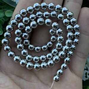 Küre Parlak Gümüş Hematit Taşı 6 MM