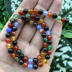 Küre Renkli Mix Akik Taşı 6MM