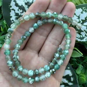 Küre Su Yeşili-Beyaz Akik Taşı 6MM