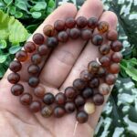 Mat Küre Kahverengi Siyah Akik Taşı 8 MM