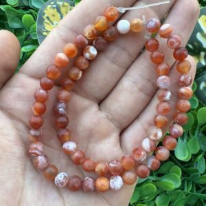 Mat Küre Kızıl Kahverengi Akik Taşı 6MM