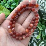 Mat Küre Kızıl Kahverengi  Akik Taşı 8 MM