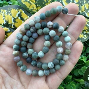 Mat Küre Koyu Yeşil Akik Taşı 6MM