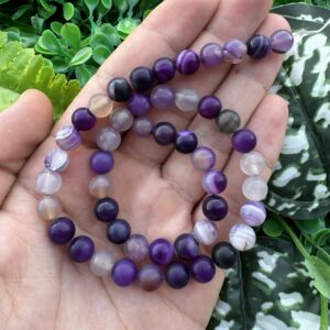 Mat Küre Mor Şeffaf Akik Taşı 8 MM