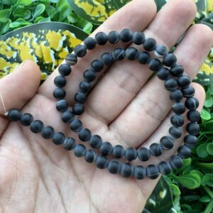 Mat Küre Siyah Akik Taşı 6MM