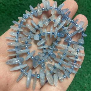 Oval Disk Akuamarin Taşı 12 MM