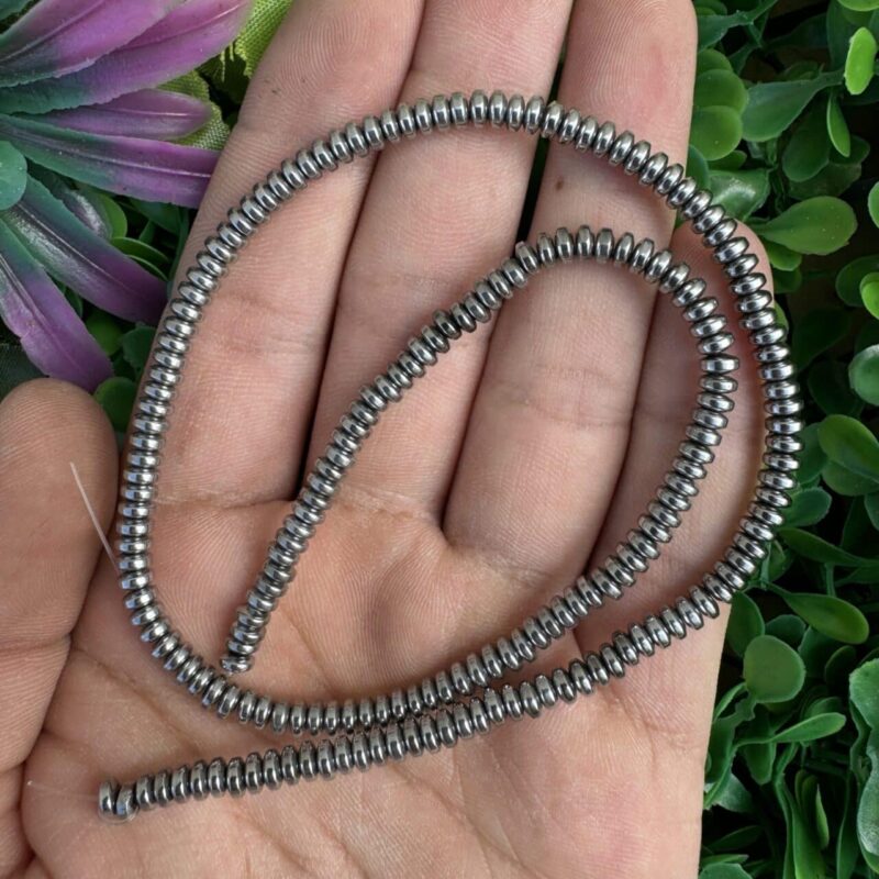 Rondela Gümüş Hematit Taşı 4x2 MM