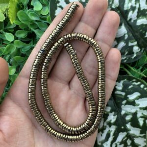 Şekilsiz Disk Soft Gold Hematit Taşı 6x1 MM