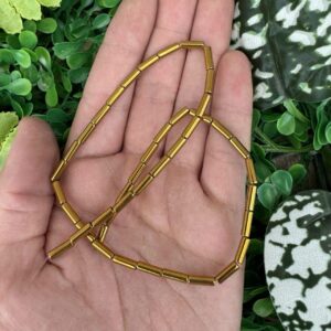 Silindir Gold Hematit Taşı 3x9 MM