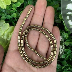 Silindir Gold Hematit Taşı 5x4 MM