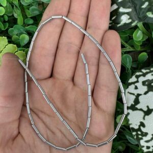 Silindir Gümüş Hematit Taşı 2x8 MM