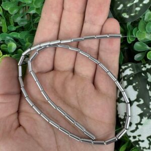 Silindir Gümüş Hematit Taşı 3x9 MM