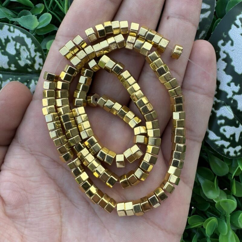 Vida Parlak Gold Hematit Taşı 6x3 MM