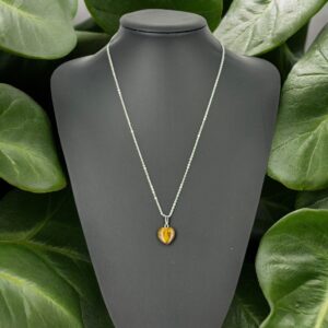 Yavru Kalp Kaplan Gözü Taşı Kolye