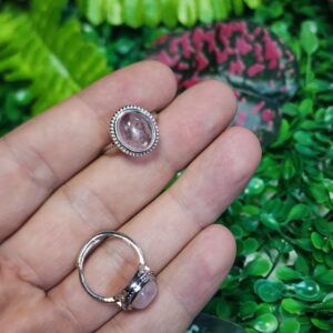 Pembe Kuvars Taşlı Yüzük