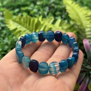 Doğal Mavi Akik Taşı Bileklik