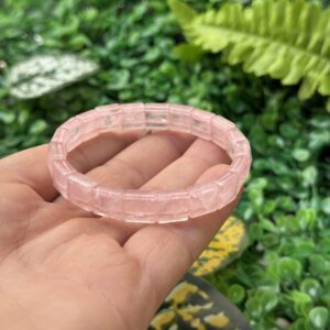 Doğal Pembe Kuvars Taşı Bileklik