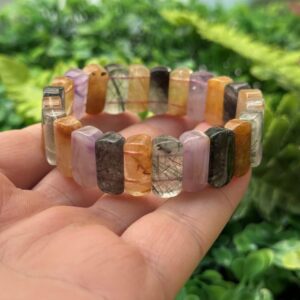 Doğal Rutil Kuvars Çakra Bileklik