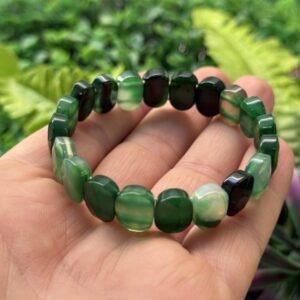 Doğal Yeşil Akik Taşı Bileklik