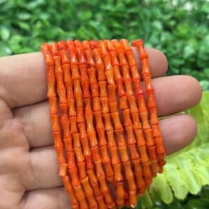 Egik Silindir Acik Kirmizi Dogal Mercan Tas 4x7 Mm 2